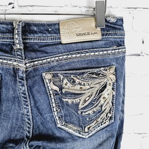 GRACE IN LA | bootcut embellished pocket jeans